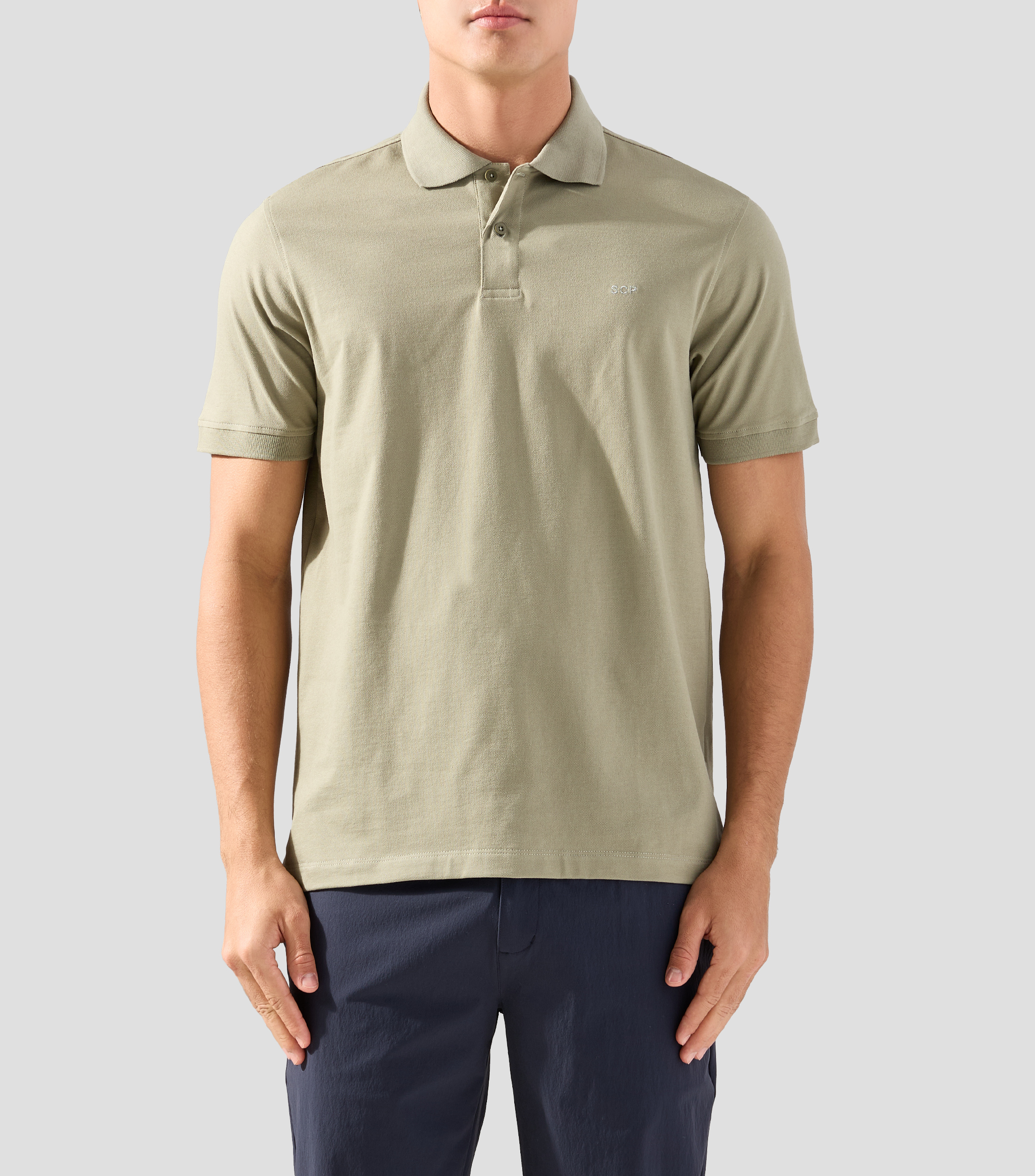 Playera tipo polo manga corta lisa Hombre